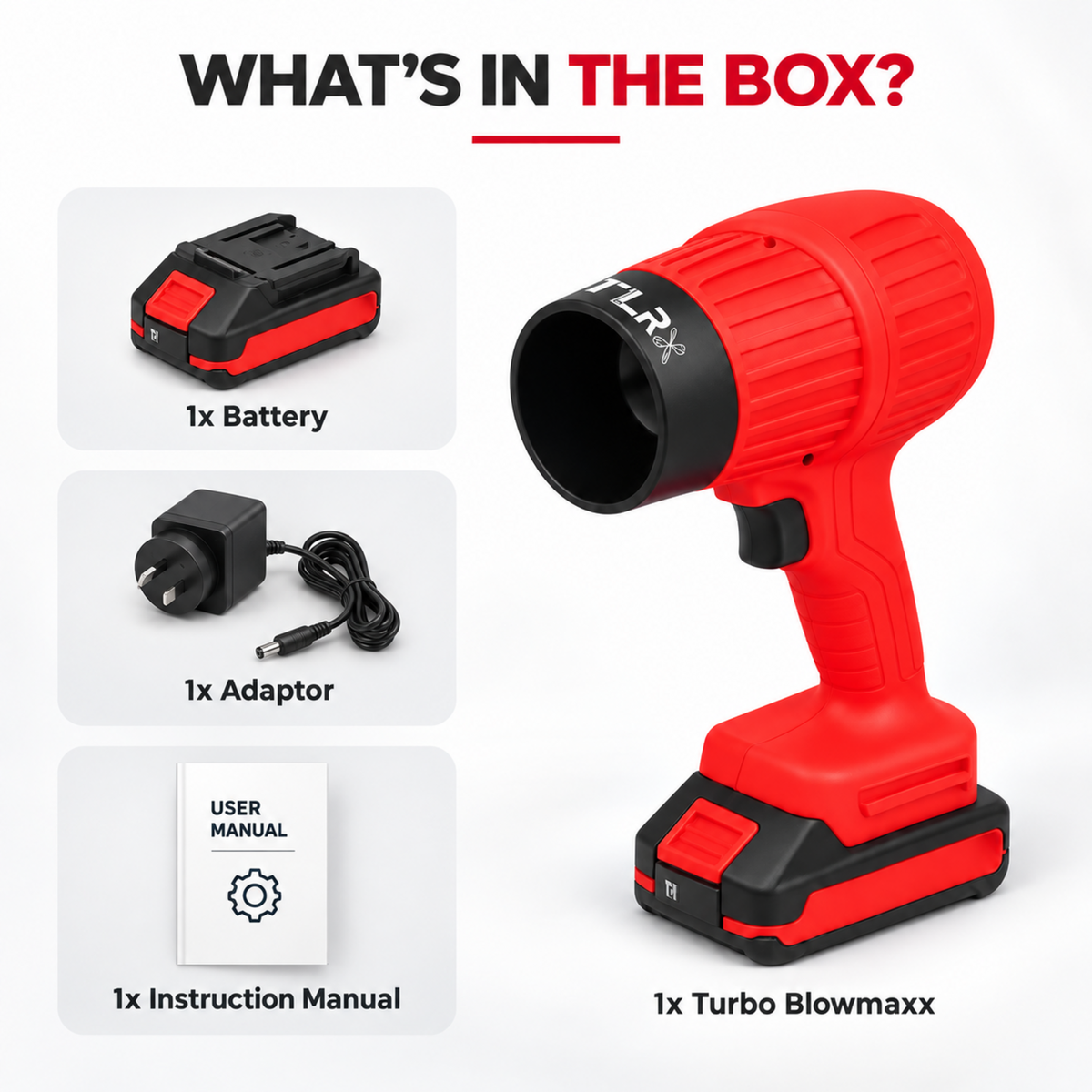 TLRX TURBO BLOWMAXX Cordless Blower – Lightweight, Powerful & Efficient